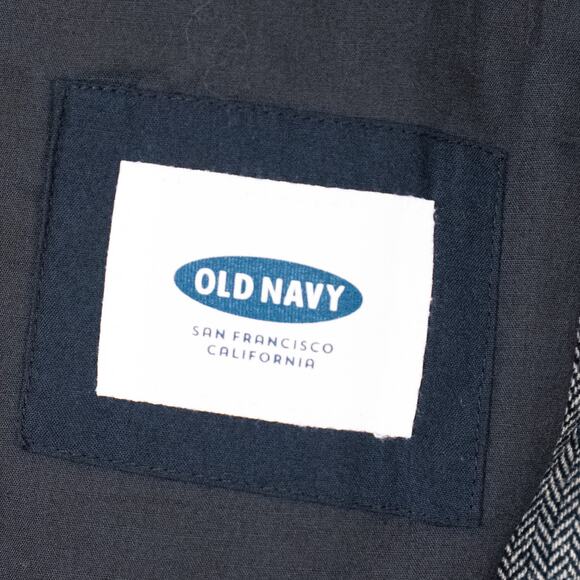 Old Navy Men's Classic Herringbone Blazer Gray SZ XL Polyester Wool Blend Career - Picture 8 of 10